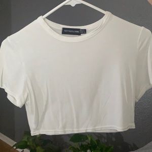Plain white crop top tee